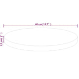 vidaXL Dessus de table rond Ø40x2,5 cm Bois de chêne massif non traité