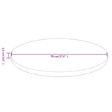 vidaXL Dessus de table rond Marron foncé Ø70x1,5cm Chêne massif traité