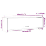 vidaXL Garde-robe gris béton 100x32,5x35 cm bois d'ingénierie