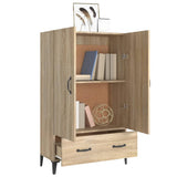 vidaXL Buffet haut noir 70x31x115 cm bois d'ingénierie