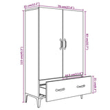 vidaXL Buffet haut noir 70x31x115 cm bois d'ingénierie