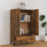 vidaXL Buffet haut noir 70x31x115 cm bois d'ingénierie