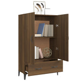 vidaXL Buffet haut noir 70x31x115 cm bois d'ingénierie