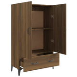 vidaXL Buffet haut noir 70x31x115 cm bois d'ingénierie