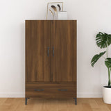 vidaXL Buffet haut noir 70x31x115 cm bois d'ingénierie