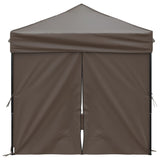 vidaXL Tente de réception pliable avec parois Taupe 2x2 m