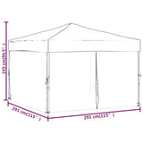 vidaXL Tente de réception pliable avec parois Taupe 2x2 m