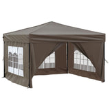 vidaXL Tente de réception pliable avec parois Taupe 2x2 m