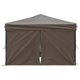 vidaXL Tente de réception pliable avec parois Taupe 2x2 m