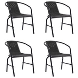 vidaXL Chaises de jardin lot de 8 Rotin plastique et acier 110 kg