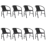 vidaXL Chaises de jardin lot de 8 Rotin plastique et acier 110 kg (plusieurs options disponibles)