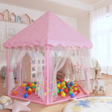 vidaXL Tente de jeu princesse avec 250 balles Rose 133x140 cm