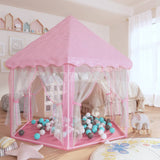 vidaXL Tente de jeu princesse avec 250 balles Rose 133x140 cm