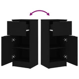 vidaXL Buffets 2 pcs noir 30x30x70 cm bois d'ingénierie