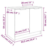 vidaXL Armoire salle de bain Blanc 64,5x33,5x59 cm Bois d'ingénierie