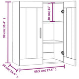 vidaXL Armoire murale suspendue Noir 69,5x34x90 cm