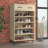 vidaXL Armoire à chaussures Gris béton 60x35x105 cm Bois d'ingénierie