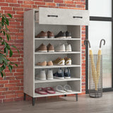 vidaXL Armoire à chaussures Gris béton 60x35x105 cm Bois d'ingénierie