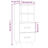 vidaXL Buffet Chêne fumé 34,5x34x90 cm Bois d'ingénierie