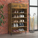 vidaXL Armoire à chaussures Gris béton 60x35x105 cm Bois d'ingénierie