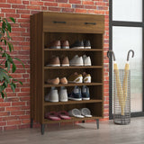 vidaXL Armoire à chaussures Gris béton 60x35x105 cm Bois d'ingénierie