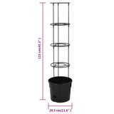 vidaXL Jardinière à tomate Anthracite Ø29,5x115 cm Polypropylène