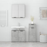 vidaXL Ensemble d'armoires de salle de bain 3 pcs gris béton