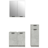 vidaXL Ensemble d'armoires de salle de bain 3 pcs gris béton