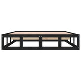 vidaXL Cadre de lit Noir 160x200 cm Bois massif