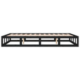 vidaXL Cadre de lit Noir 160x200 cm Bois massif