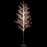 vidaXL Bouleau blanc à LED 672 LED Blanc chaud 400 cm