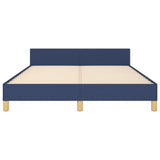 vidaXL Cadre de lit avec tête de lit Bleu 140x190 cm Tissu