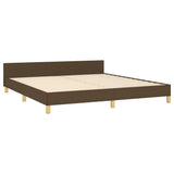 vidaXL Cadre de lit avec tête de lit Marron foncé 160x200 cm Tissu