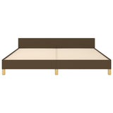 vidaXL Cadre de lit avec tête de lit Marron foncé 160x200 cm Tissu