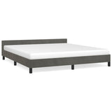 vidaXL Cadre de lit avec tête de lit Gris foncé 160x200 cm Velours
