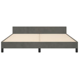 vidaXL Cadre de lit avec tête de lit Gris foncé 160x200 cm Velours