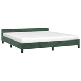 vidaXL Cadre de lit avec tête de lit Vert foncé 160x200 cm Velours