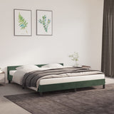 vidaXL Cadre de lit avec tête de lit Vert foncé 160x200 cm Velours