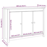 vidaXL Buffet 100x35x74 cm Bois massif de pin