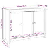 vidaXL Buffet 100x35x74 cm Bois massif de pin