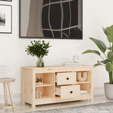 vidaXL Meuble TV Noir 103x36,5x52 cm Bois de pin massif