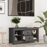 vidaXL Meuble TV Noir 103x36,5x52 cm Bois de pin massif