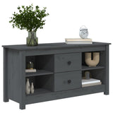 vidaXL Meuble TV Noir 103x36,5x52 cm Bois de pin massif