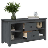 vidaXL Meuble TV Noir 103x36,5x52 cm Bois de pin massif