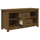 vidaXL Meuble TV Noir 103x36,5x52 cm Bois de pin massif