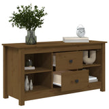 vidaXL Meuble TV Noir 103x36,5x52 cm Bois de pin massif