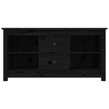 vidaXL Meuble TV Noir 103x36,5x52 cm Bois de pin massif