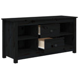 vidaXL Meuble TV Noir 103x36,5x52 cm Bois de pin massif