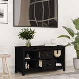 vidaXL Meuble TV Noir 103x36,5x52 cm Bois de pin massif