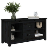 vidaXL Meuble TV Noir 103x36,5x52 cm Bois de pin massif